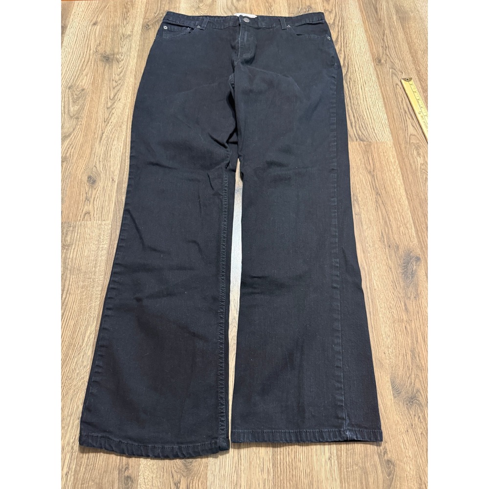 Levi Strauss Signature Jeans Womens 16 Black Misses Stretch Mid Rise Bootcut Exc